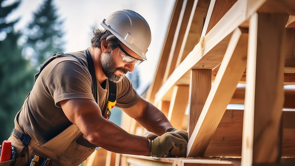 Ausgebautes Dachgeschoss mit sichtbarem Gebälk