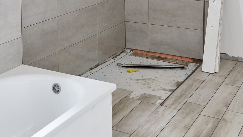 Badezimmer während der Sanierung